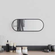 Zidno ogledalo crna 40x15 cm ovalno