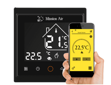 MISSION AIR Programabilni WiFi regulator temperature Libra, crni