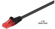 U/UTP Mrežni kabel CAT6, 0,5 m, crni, 10 kom