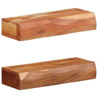Zidne police 2 kom 40x17x8 cm, masivno bagremovo drvo, prirodna