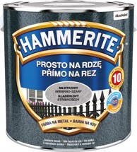 HAMMERITE Boja za metal Straight to Rust 2,5 L, srebrnosiva čekićana