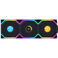 LIAN LI Računalni ventilator UNI FAN SL Wireless LCD, ARGB, PWM, 3 komada s upravljačem - 120 mm, crni