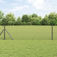 Zavarena žičana ograda s 13 stubova, siva, 0.4x25 m, čelik