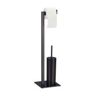 NORTHIX Samostojeći WC set, mat crni, čelični držač četke