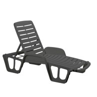 IPAE PROGARDEN Plastična ležaljka Lettino Fisso 71 x 192 x 100 antracit