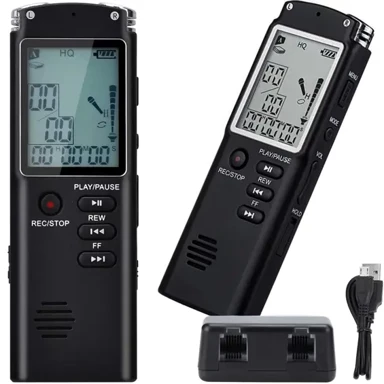 VERK Digitalni diktafon i MP3 player 8 GB s VOX funkcijom i LCD zaslonom