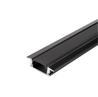 Aluminijski profil ugradbeni, crni, crni difuzor, 2m