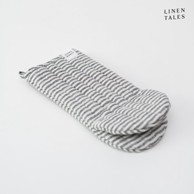 LINEN TALES Lanena kuhinjska rukavica Thin Black Stripes 