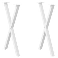 Noge za blagovaonski stol X-oblik, 2 kom, 50 x (72–73) cm (40 mm), čelik, bijele