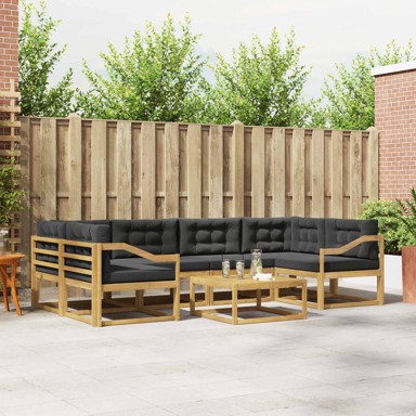 Set vanjskih sofa s jastukom, 5 pcs, bijela i antracit