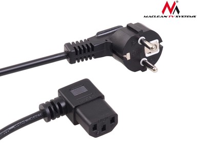 MACLEAN Kutni kabel za napajanje MCTV-804, 3-pinski, EU utikač, 5 m