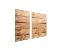 TMK Staklena zaštita za štednjak ili ploču za kuhanje 90x52, drvo