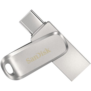 SANDISK USB Stick Ultra Dual Drive Luxe Type-C, srebrni, 256GB, USB 3.1