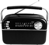 MANTA Radio solarni s ugrađenom baterijom, BT, MP3, FM-AM-SW, crni