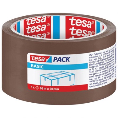 TESA Ljepljiva traka Basic, akrilna hot melt, 50 mm x 66 m, smeđa