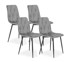 Blagovaonske stolice, set 4 kom, baršun, sive