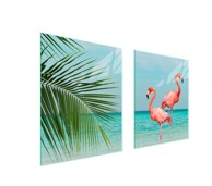 TMK Staklena zaštita za štednjak ili ploču za kuhanje 85x52, flamingo