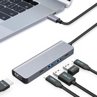 MOMAN Usb-c hub 5-u-1, 4K@30Hz HDMI, 100W PD, 5Gbps USB 3.0