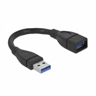 DELOCK USB 3.0 produžni kabel A-A 15 cm, crna