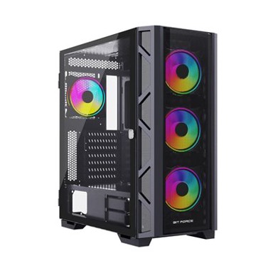 BIT FORCE Kućište GIANT ARGB-TM4, E-ATX, RGB, crno, window, bez napajanja