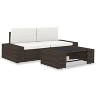 3-dijelna vrtna garnitura od poliratana smeđa