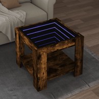 Stolić za kavu LED boja hrasta 53x53x45 cm konstruirano drvo