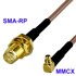 Pigtail kabel MMCX kutni utikač / SMA-RP utičnica, RG316, 20 cm