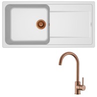 ELLECI Set sudoper Life 480 + slavina Vida, bakar/bianco