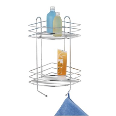 WENKO Kupaonska polica Exclusive zidna kutna kromirana dvoetažna