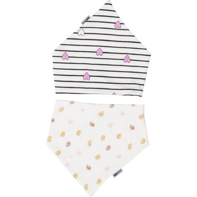 BUBABA BY FREEON Podbradnjak/marama, set 2/1, srca i listići