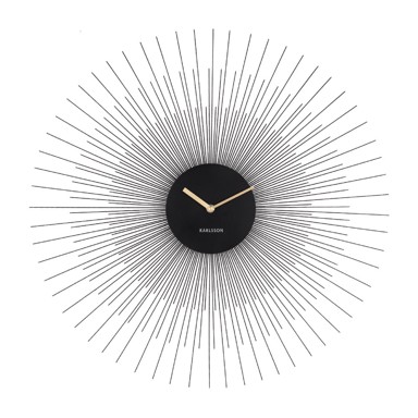 KARLSSON Zidni sat, Peony Large, ø 60 cm, crni