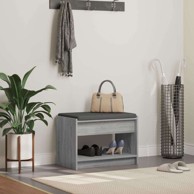 Klupa za hodnik s jastukom 63 x 38 x 45 cm, sivi sonoma