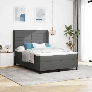 Box Spring krevet, sivi, 140 x 200 cm