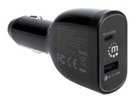 MANHATTAN Auto punjač 78W, USB-C PD 60W, USB QC 3-0, crni