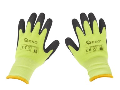 Fluorescentne zimske radne rukavice, izolirane, veličina 9
