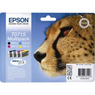 EPSON Tinta T0715, crna/cyan/magenta/žuta, originalna, standardni prinos