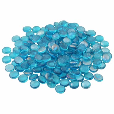Stakleni nugget, 17-19 mm, Aqua plava