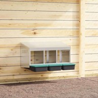 Gnijezdo za kokoši, 3 odjeljka, zidna montaža, pocinčani čelik, 79.5 x 50 x 46 cm