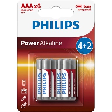 PHILIPS Baterije AAA, 6 kom