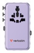 VERBATIM Putni adapter CHARGE N TRAVEL, 70 W, ljubičasti