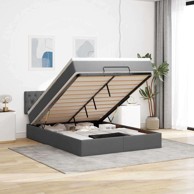 Otomanski krevet s madracem, tamnosivi, 140x190 cm