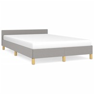 Okvir za krevet s uzglavljem svjetlosivi 120x190 cm od tkanine