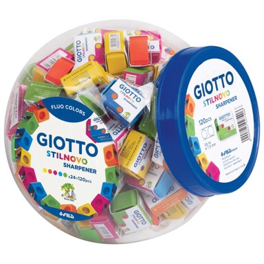 GIOTTO FILA PVC šiljilo Stilnovo, 1 rupa, fluorescentne boje, sortirano