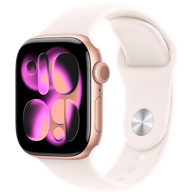 APPLE Watch Series 11, 42mm, Rose Gold, roza silikonska narukvica, M/L