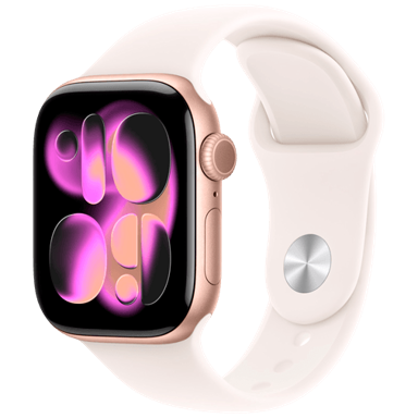APPLE Watch Series 11, 42mm, Rose Gold, roza silikonska narukvica, M/L