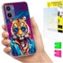 Maskica za Motorola Moto E15 / Moto G05, od umjetne kože, s foto tiskom, s tigrom, sa zaštitnim staklom