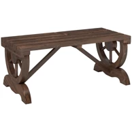 Drvena rustikalna vrtna klupa bez naslona, 98 x 50 x 39,5 cm, prirodna