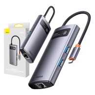 BASEUS Hub adapter 4u1 Metal Gleam Series, USB-C na 3x USB 3.0 + Ethernet RJ45