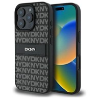DKNY Texture Pattern Tonal Stripe maskica za Apple iPhone 16 Pro, crna