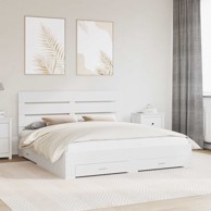 Krevetna konstrukcija 180 x 200 cm konstruirano drvo, bijela
